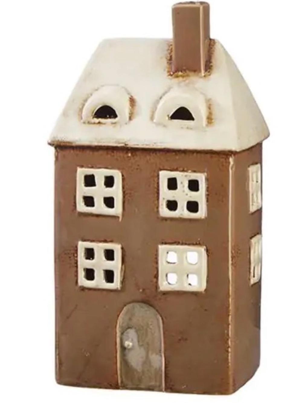 Village Pottery House Tealight Holder Farmhouse Ceramic Lantern Cottage Decor
